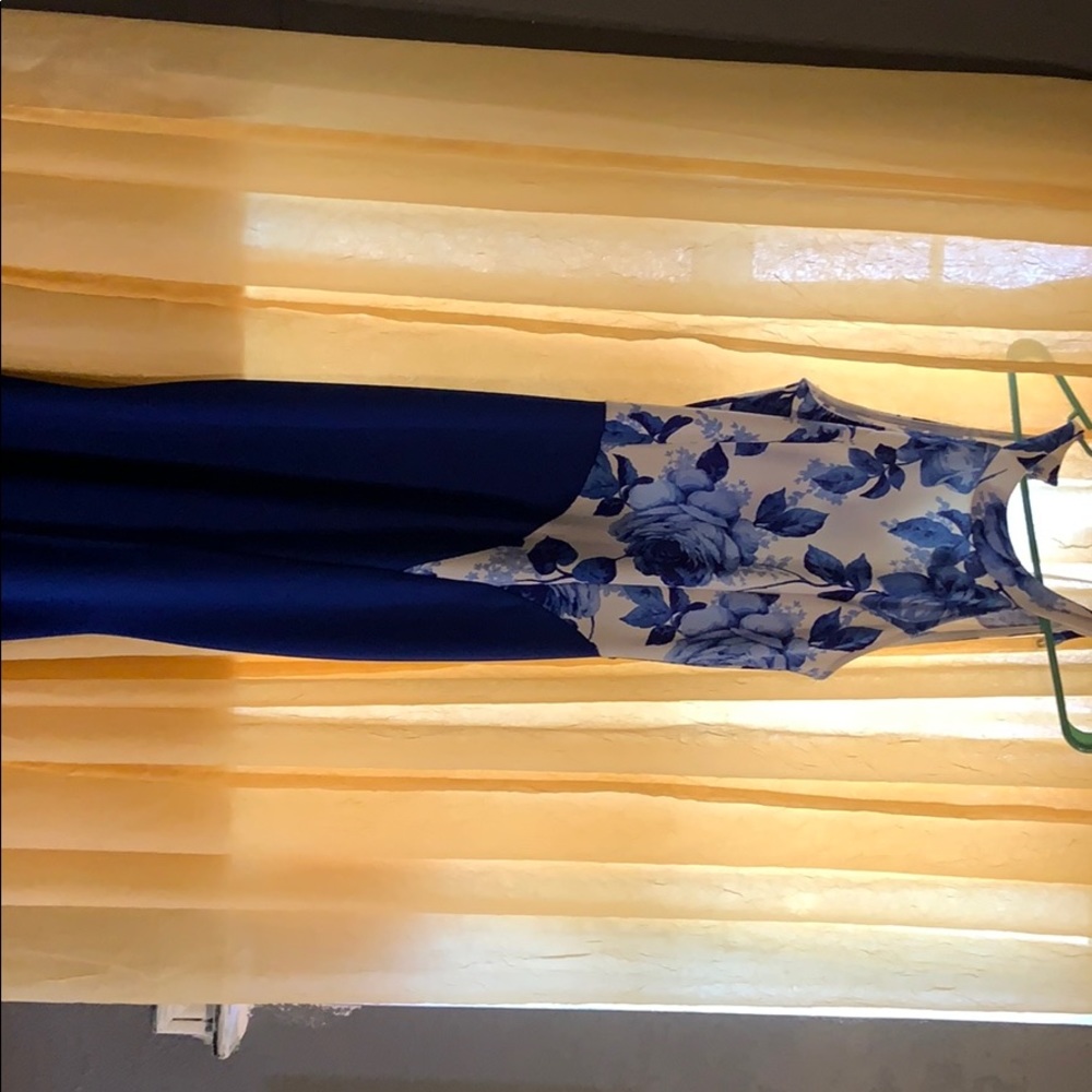 Blue and white floral dress